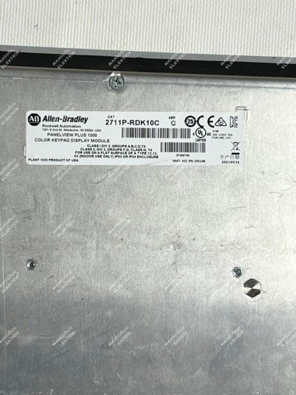 Allen-Bradley 2711P-RDK10C Rev C PanelView Plus 1000 - Görsel 6