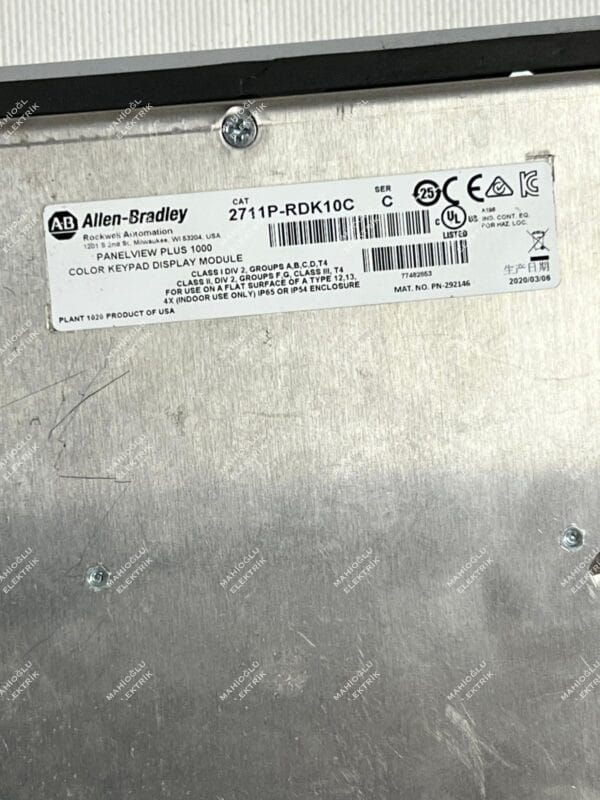 Allen-Bradley 2711P-RDK10C Rev C PanelView Plus 1000 - Görsel 6