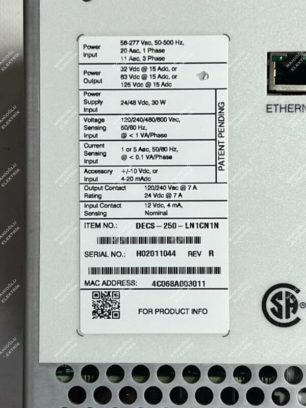 BASLER DECS-250 Digital Excitation Control System - Görsel 4