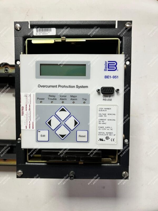 BASLER Electric BE1-951 Overcurrent Protection System - Görsel 3