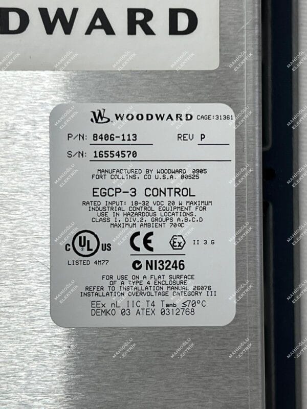 WOODWARD 8406-113 Rev P EGCP-3 Control - Görsel 5