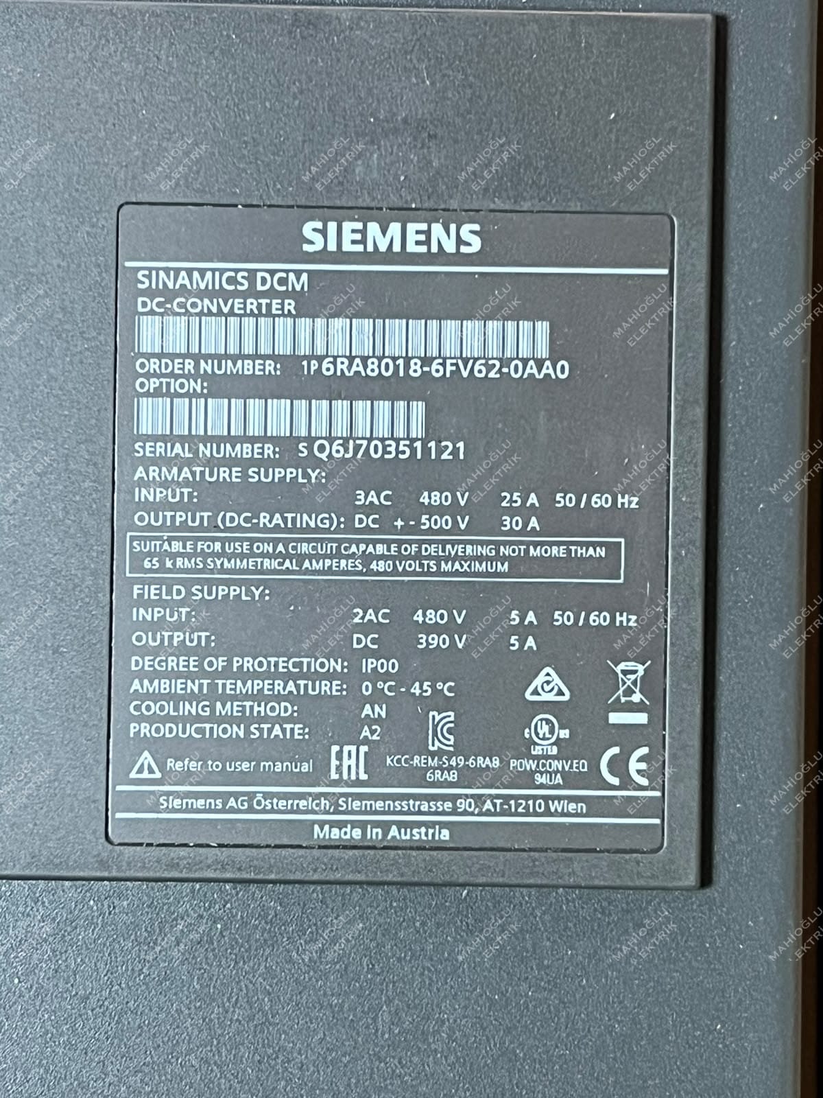 SIEMENS 6RA8018-6FV62-0AA0 SINAMICS DCM DC Converter - Görsel 6