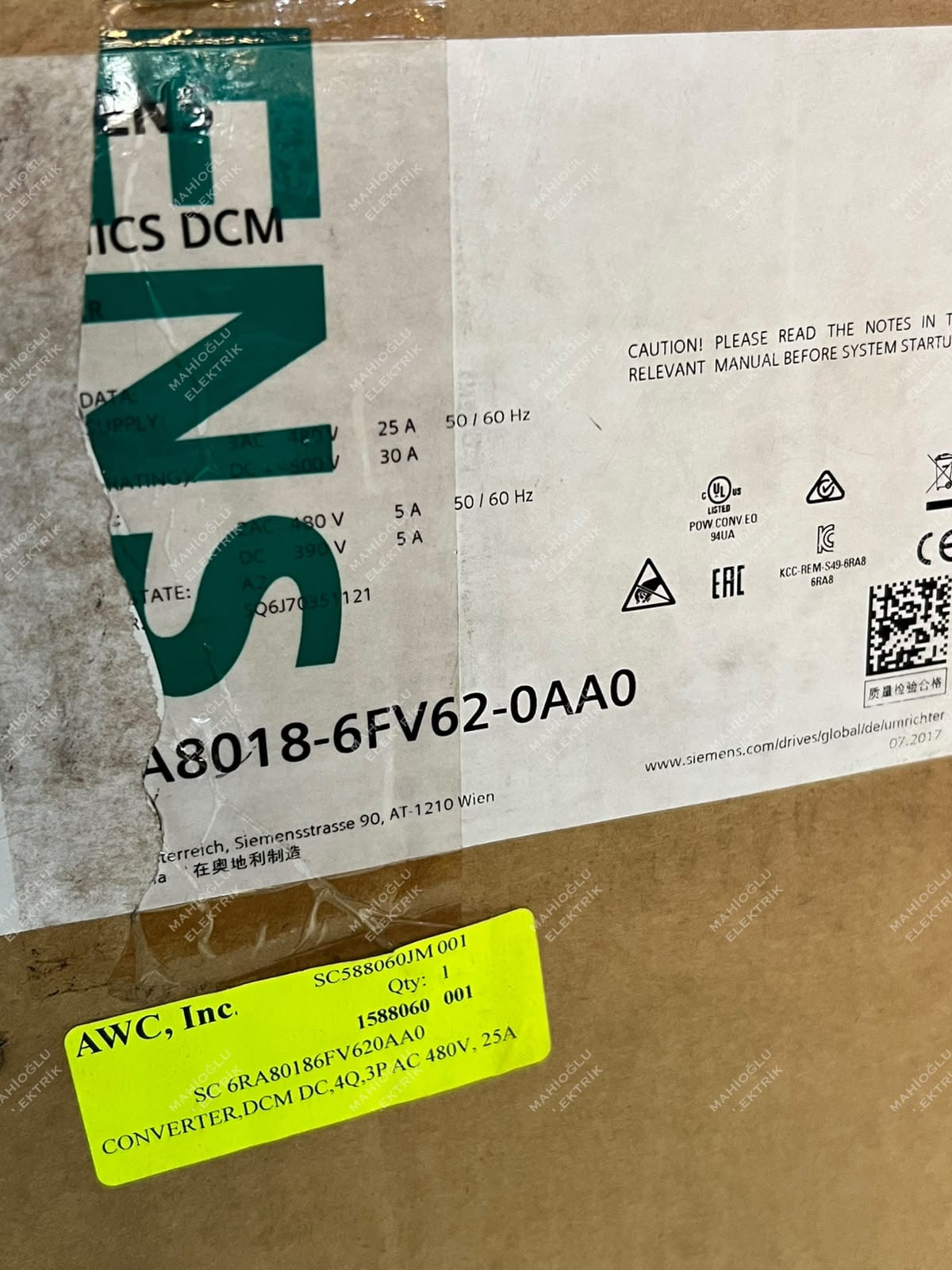 SIEMENS 6RA8018-6FV62-0AA0 SINAMICS DCM DC Converter