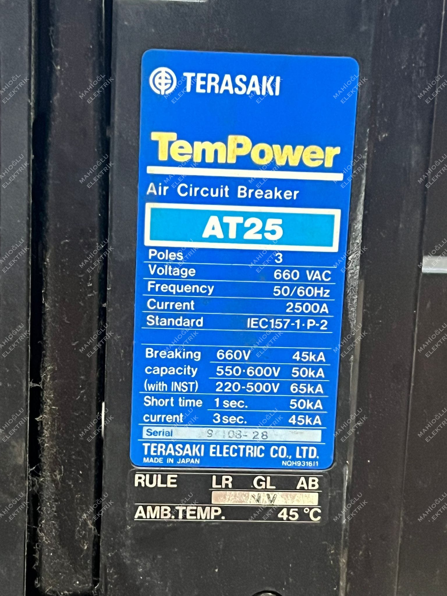 TERASAKI TemPower AT25 2500A Air Circuit Breaker - Görsel 3