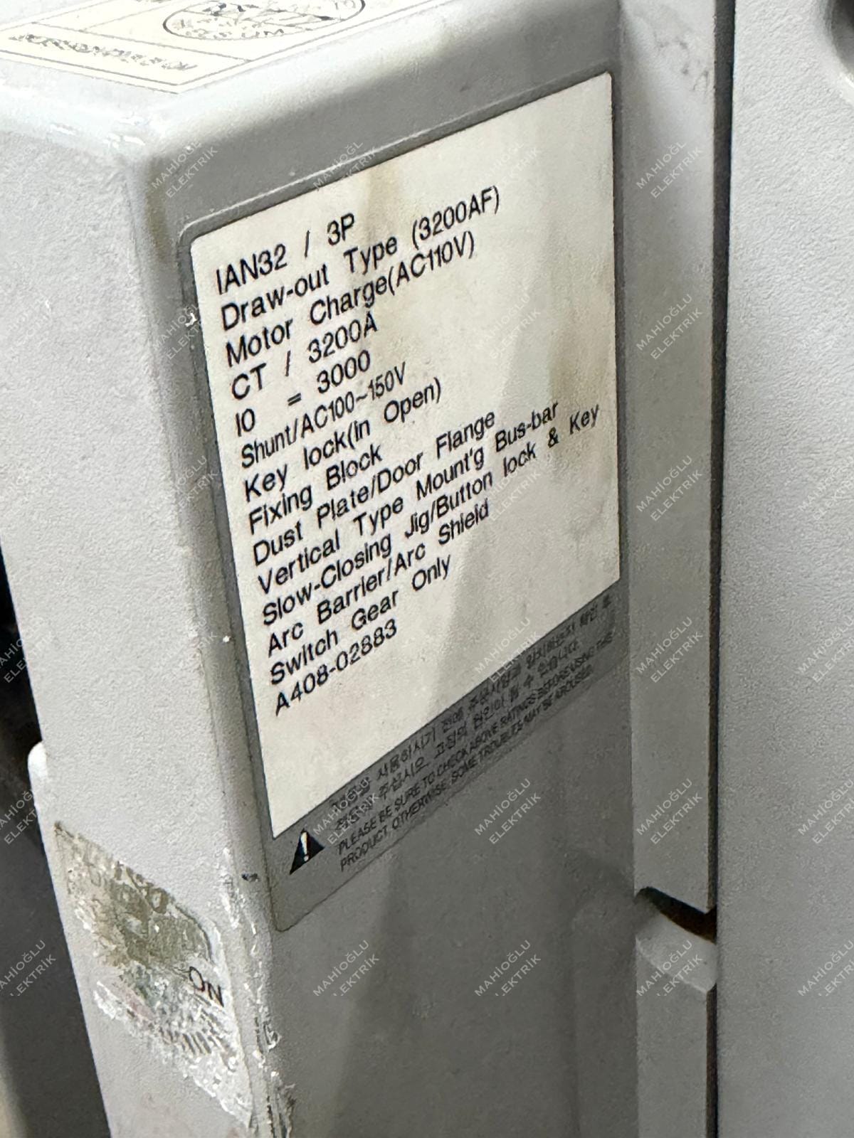 HYUNDAI HiAN32 3200 Amper 3 Pole Air Circuit Breaker - Görsel 4