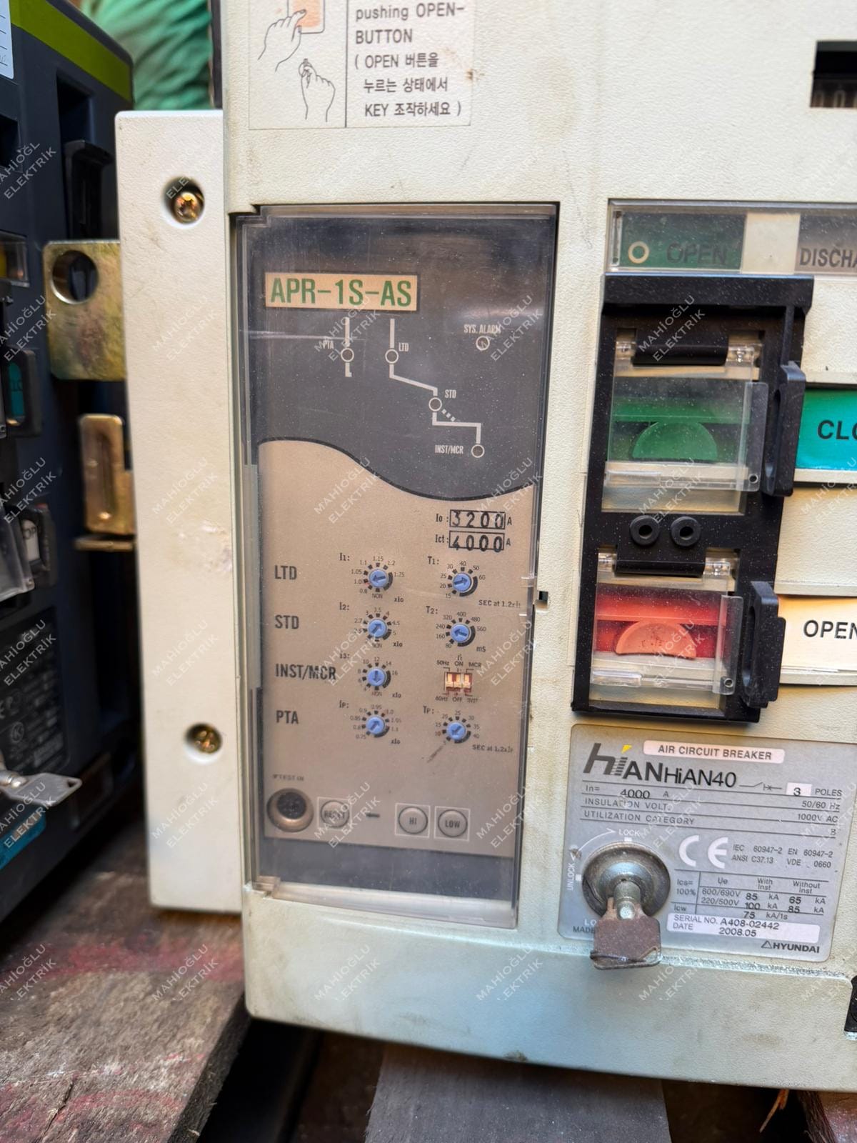 HYUNDAI HiAN40 4000 Amper 3 Pole Air Circuit Breaker - Görsel 6
